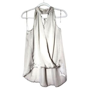 River Island Silver Halter Neck Satin Top. Size US 6